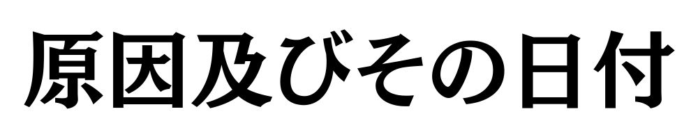 原因及びその日付